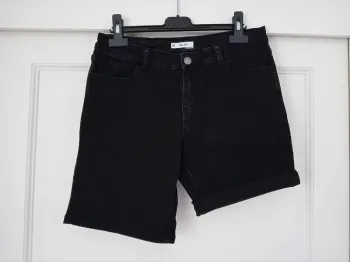 Bermuda short en jean slim noir femme kiabi 38