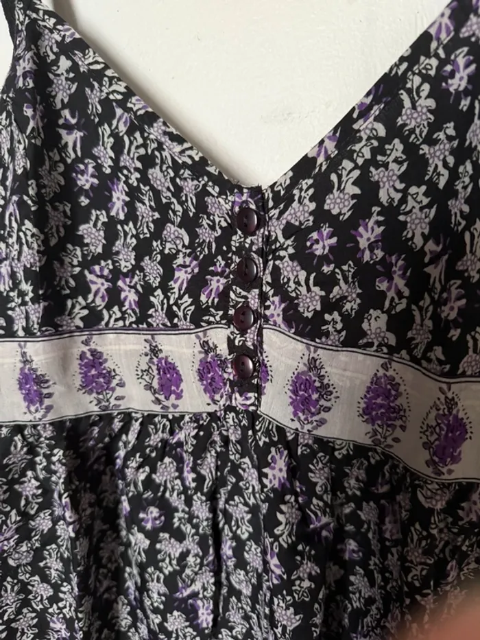 Robe ete fines bretelles noire violette - photo numéro 2