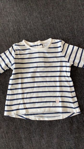 Tee-shirt manches longues, marinière, la redoute, 9 mois