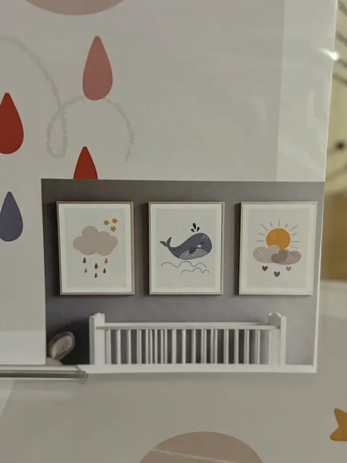 Affiches “Nuages & Baleine Douce” pour chambre enfant - photo numéro 2