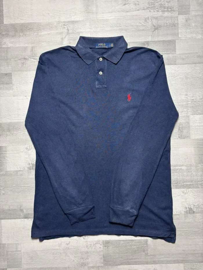 Polo manches longues Ralph Lauren - Bleu marine - Taille M