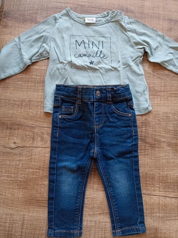 Ensemble pantalon t-shirt manches longues 12 mois