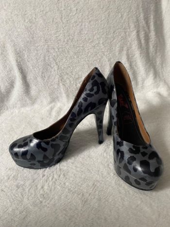 Escarpins plateforme loepard argenté noir 37