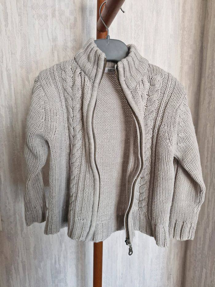 Gilet zippé enfant garçon 4 ans Soft Grey La Redoute Acrylique Laine - photo numéro 2