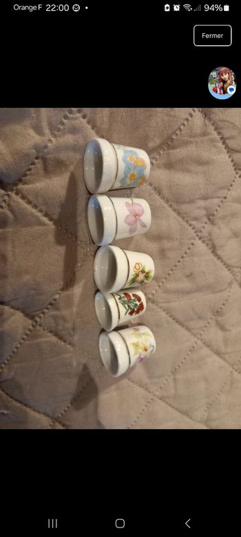 Lot 5 dés de collection en porcelaine