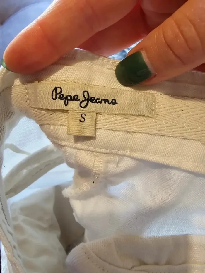 Short Blanc Pepe Jeans Détails Broderie - Taille S (36) - Été Bohème Chic - photo numéro 4