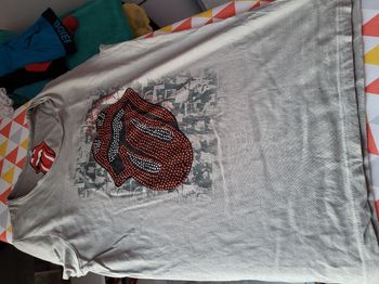 Tee shirt langue strass 16 ans