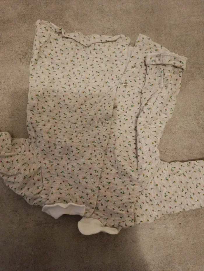 Robe petit bateau grise à fleurs 67cm - photo numéro 3