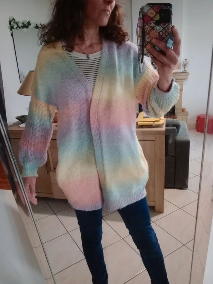 Gilet femme M rainbow mailles  p - photo numéro 2