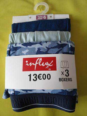 lot de trois boxers homme XXL influx