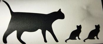 Sticker autocollant chat et ses chatons