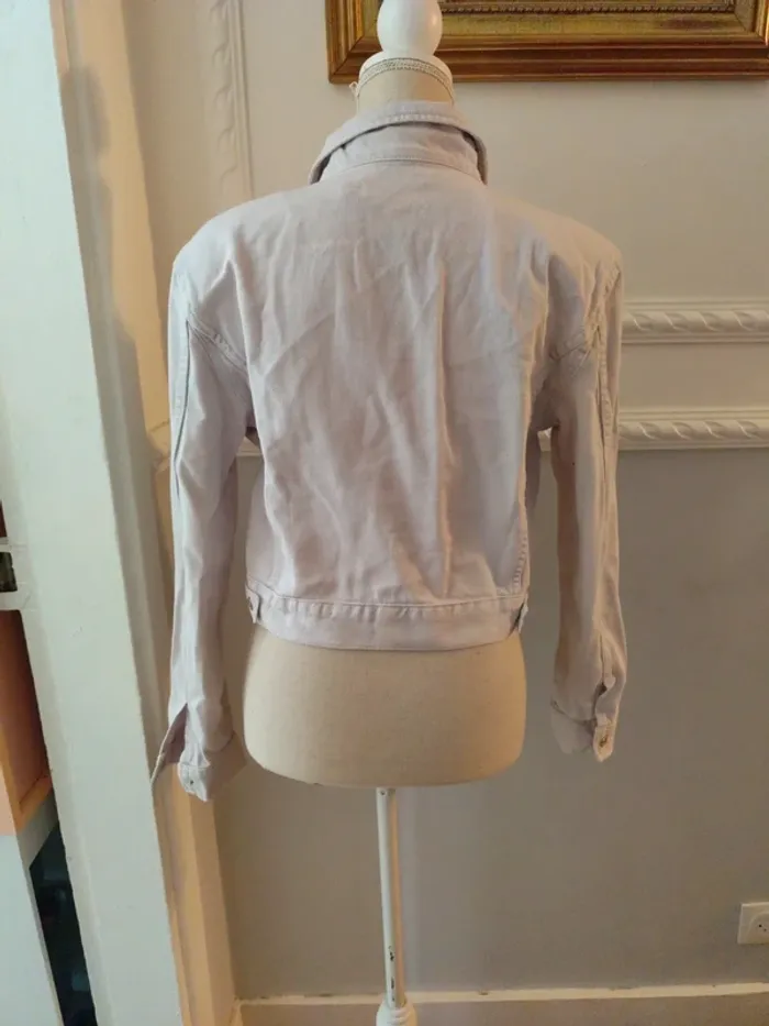 Veste en jean Mango parme clair S neuves poches - photo numéro 3