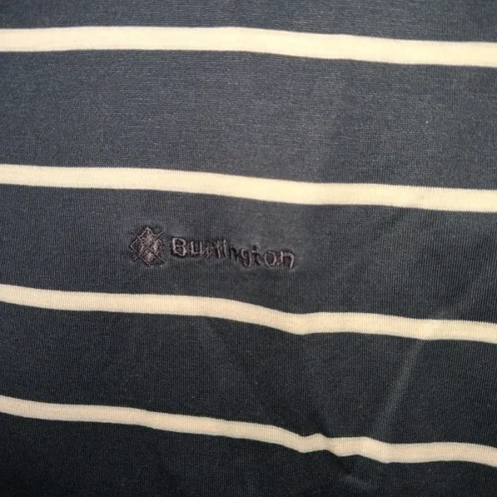 Polo Burlington Taille M Bleu Marine Rayé Coton Stretch - photo numéro 2