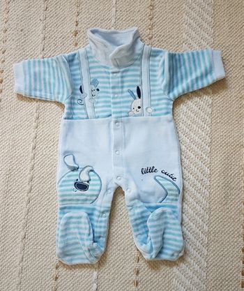 Pyjama Velours, taille 1-3 mois