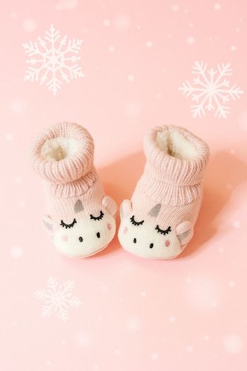 Chaussons bébé licorne tout doux