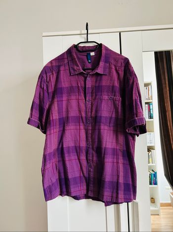 Chemise violette à carreaux Homme H&M Taille XL