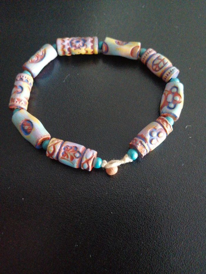 Lot 2 bracelets en terre cuite - photo numéro 2