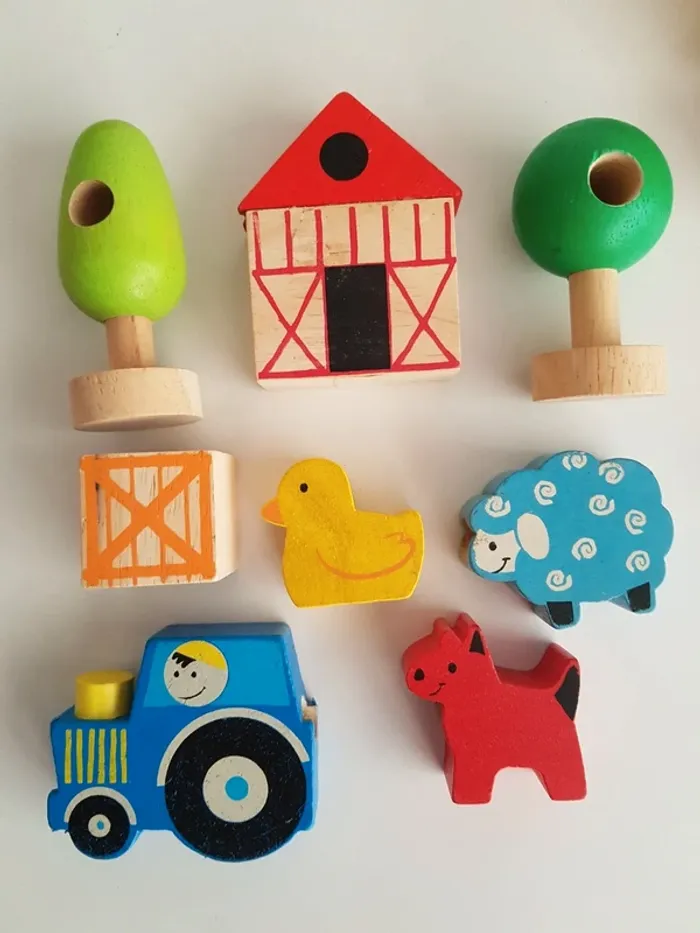 Perles jumbo en bois formes, couleurs et ferme - photo numéro 10