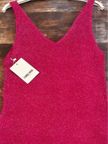 Débardeur pailleté fuschia T.U