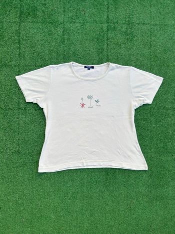 T-shirt Nothing Else blanc imprimé herbier fleurs 100% coton taille M
