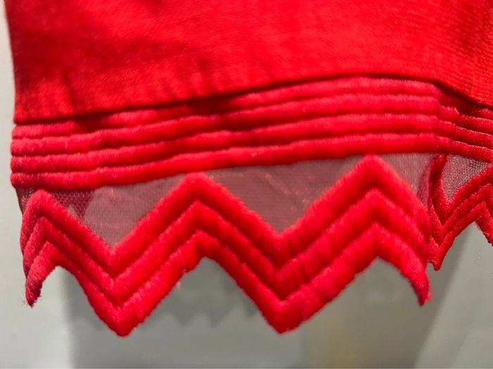 Robe Gala Rouge, dentelle, voile, Copcopine, taille 36 - photo numéro 6