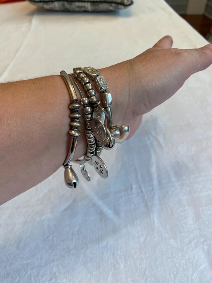 Bracelet en argent quatre rangs élastiques Réminiscence - photo numéro 7