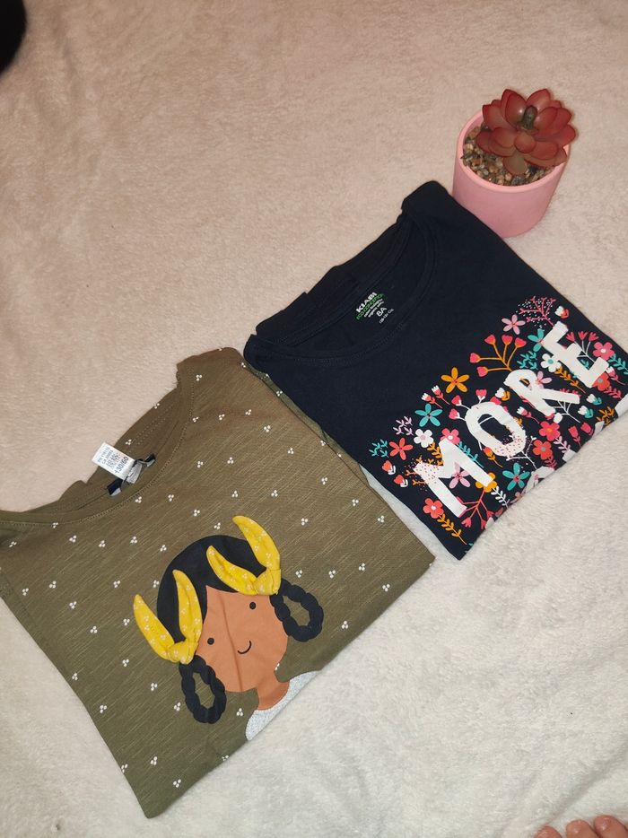 Lots de 2 t-shirt fille manches courtes