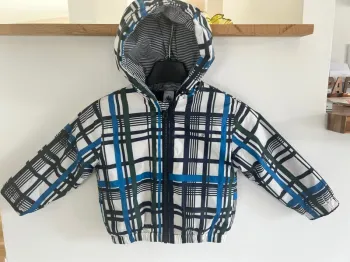 Imperméable petit bateau blanc rayé bleu et vert
