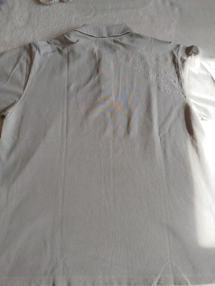 Polo vintage homme gris clair Oxbow taille L - photo numéro 12