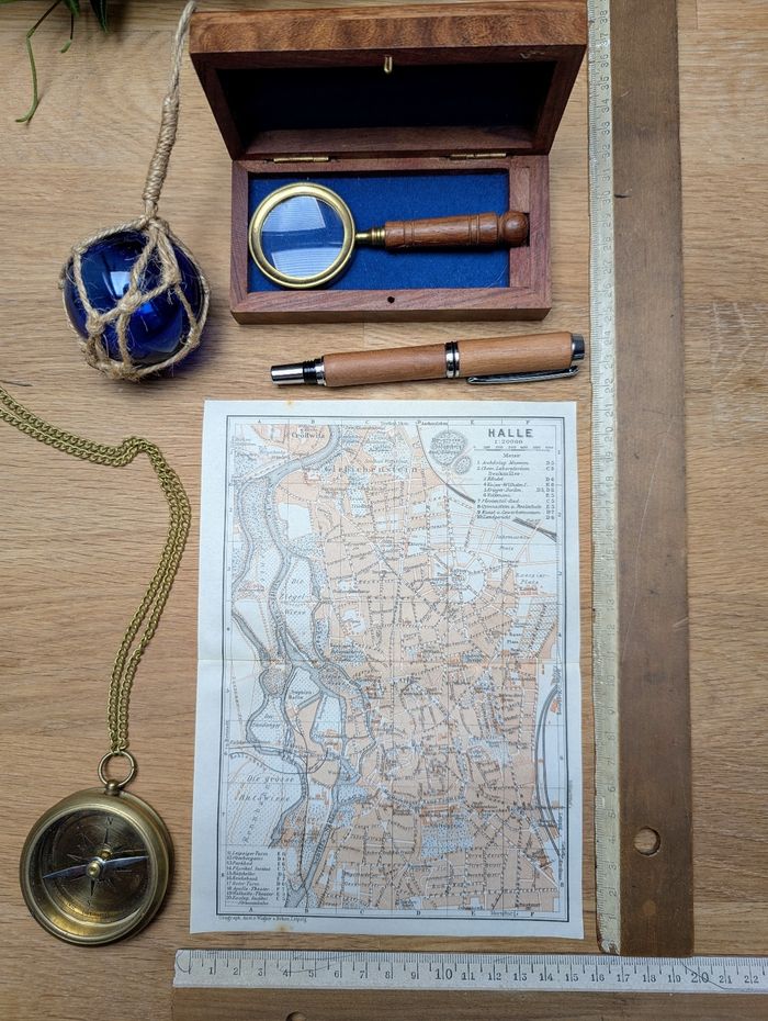 Imprimée en 1914, Halle-sur-Saale, Allemagne, Vintage Authentique (cadre non inclus )