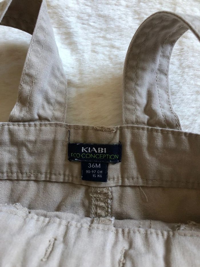 Salopette short beige Kiabi 36 mois - photo numéro 3