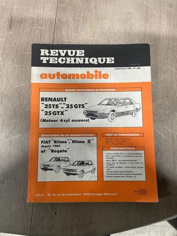 Revue technique Renault r25 ts gts gtx 25