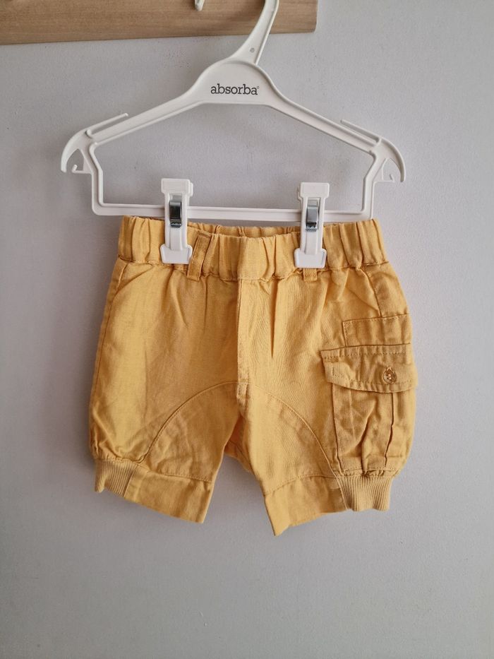 Short en lin moutarde bébé mixte 9 mois vert baudet