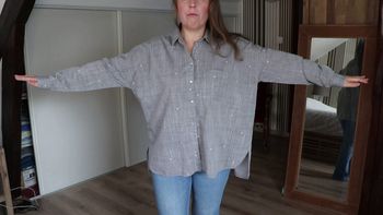 Chemisier gris en coton brodé étoiles Zara Basic