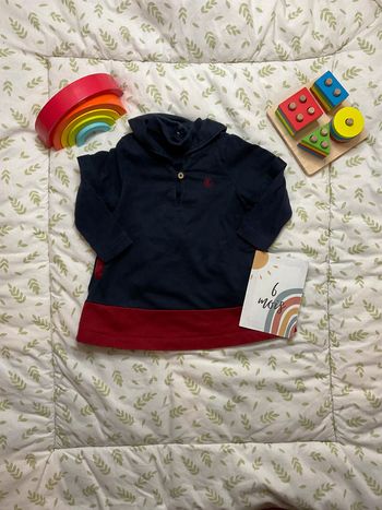 ensemble robe manches courtes et body manches longues marine 6 mois petit bateau