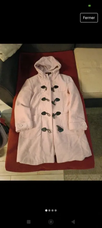 Manteau rose pâle taille 38