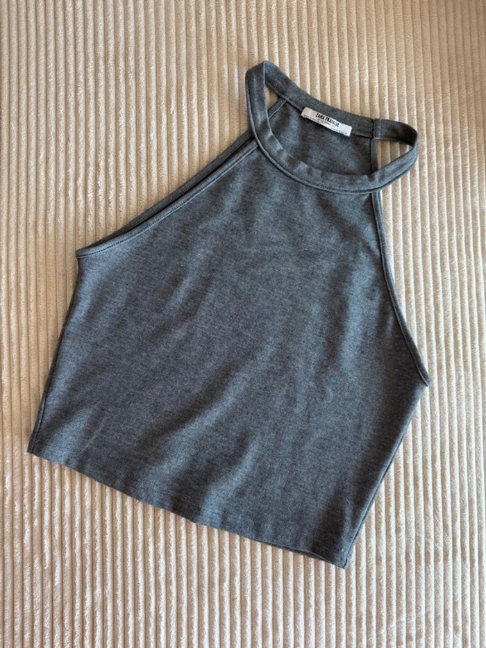 Débardeur gris chiné Zara - photo numéro 2