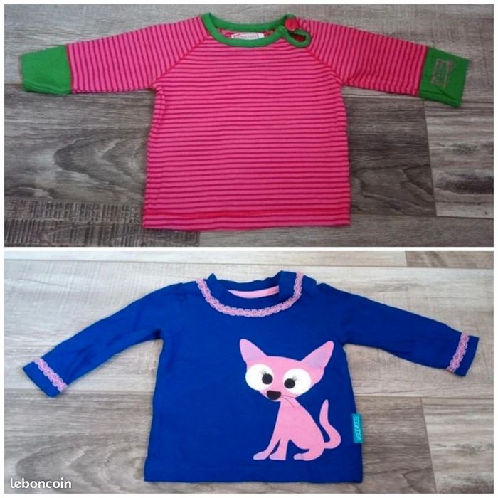 Lot t shirt manches longues filles 3/6 mois