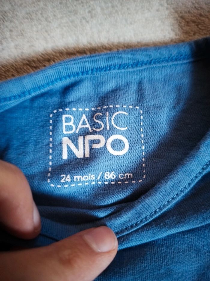 Tee-shirt bleu manches longues taille 2 ans - photo numéro 2