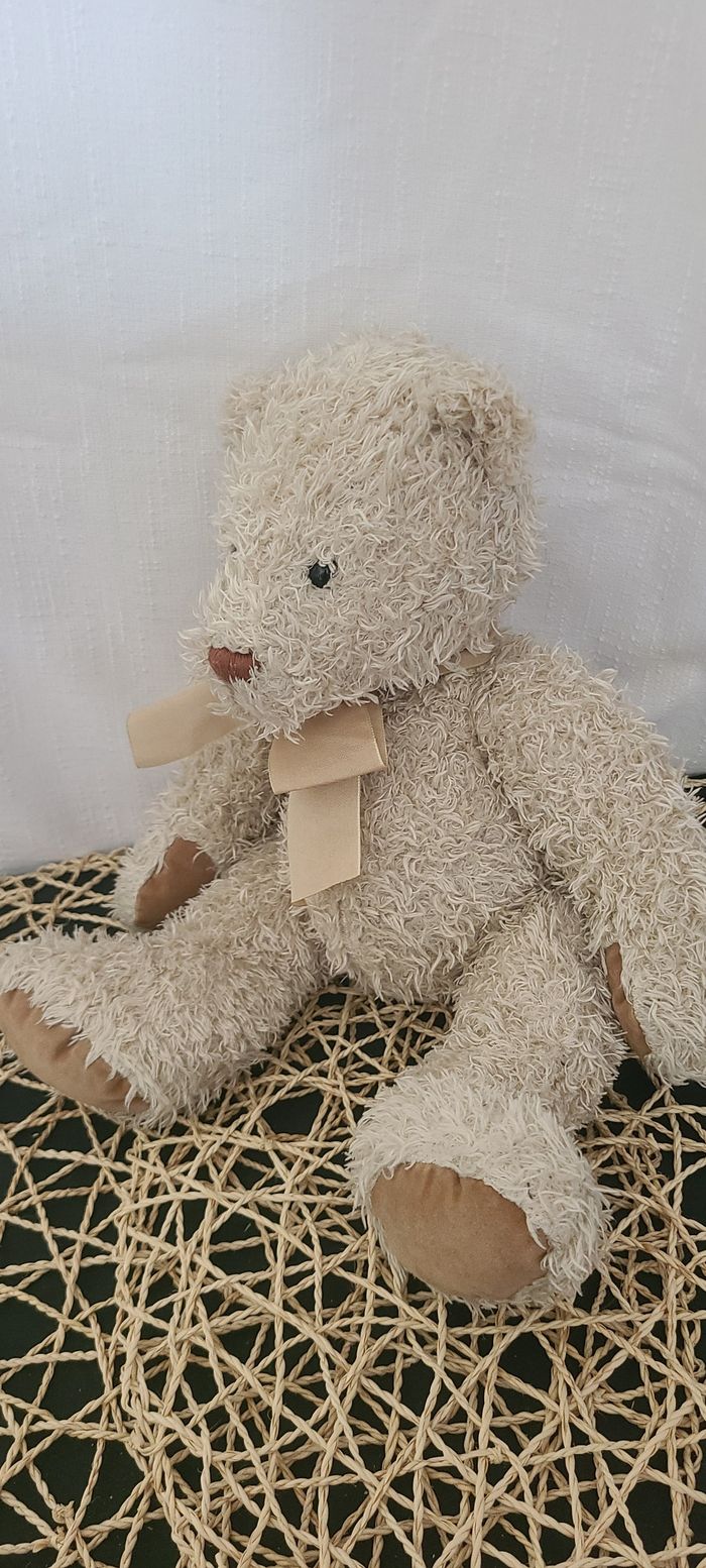 Ancien doudou ours beige marron noeud  MOULIN ROTY - photo numéro 2