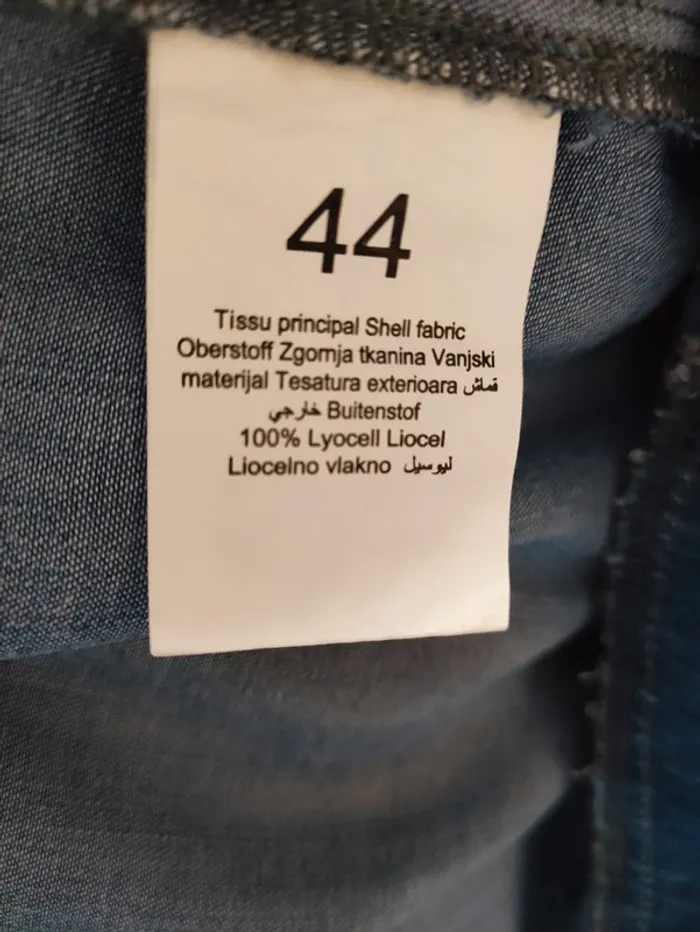 👄 magnifique bombers en lyocell indigo 💐 44/42 neuf avec étiquette - photo numéro 3