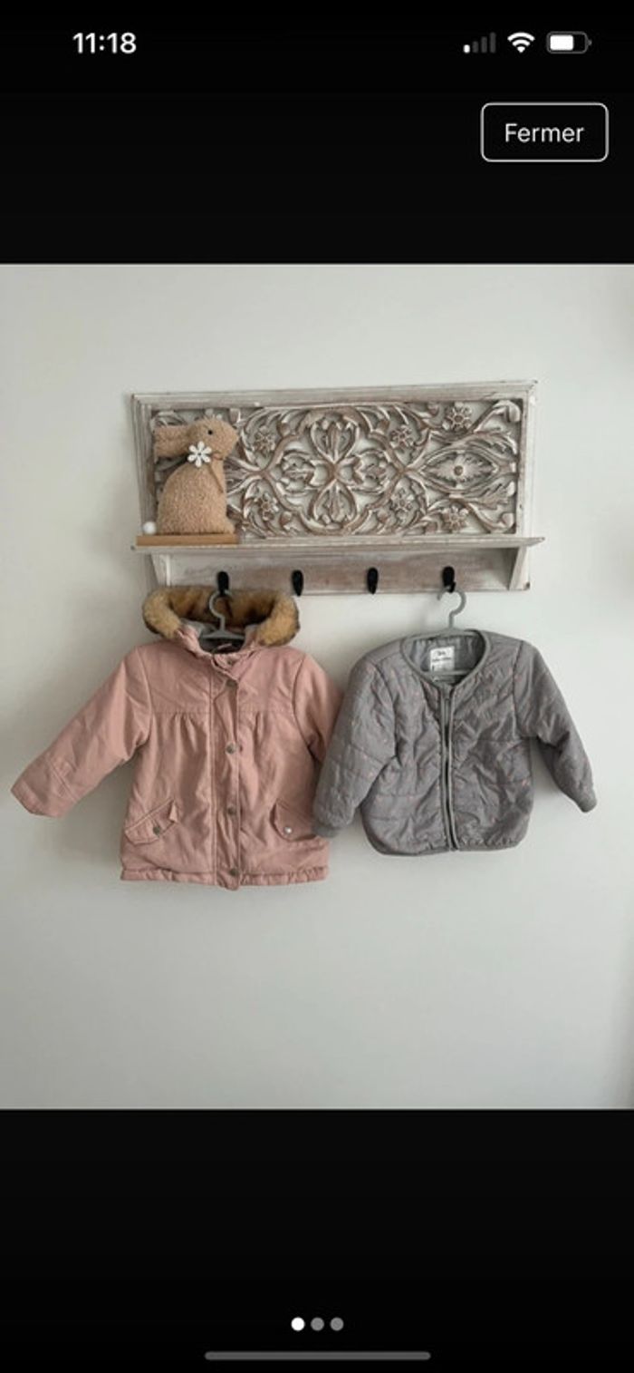 Parka d’hiver bébé fille vertbaudet 18 mois, deux en un, très bon état!