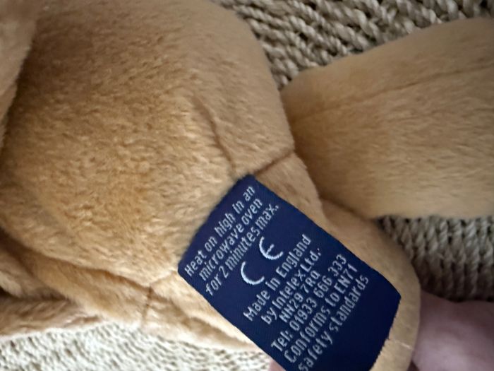 Doudou peluche micro ondable ours beige Beddy Bear INTELEX - photo numéro 3