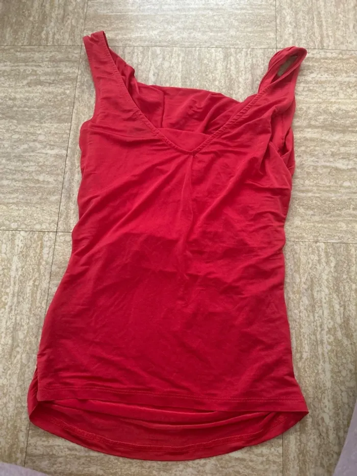 Haut débardeur rouge mango taille s - photo numéro 4