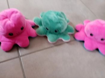 Lot 3 peluche poulpes réversible