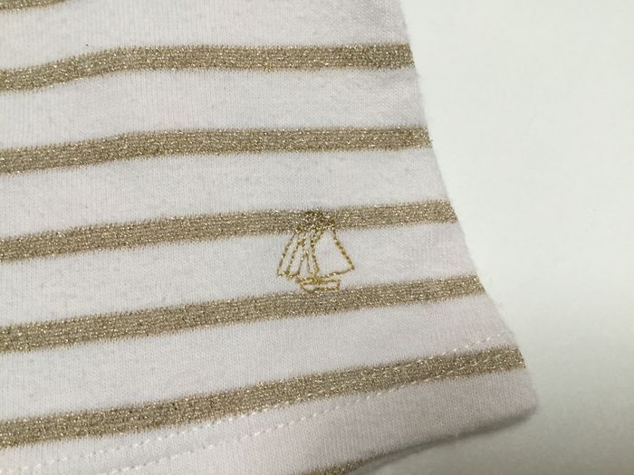 Marinière doré avec col petit bateau 12 mois - photo numéro 3