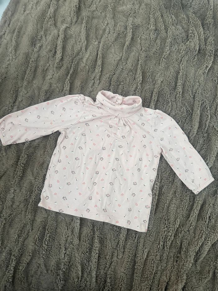 TEE shirt col feuille gemo 9m