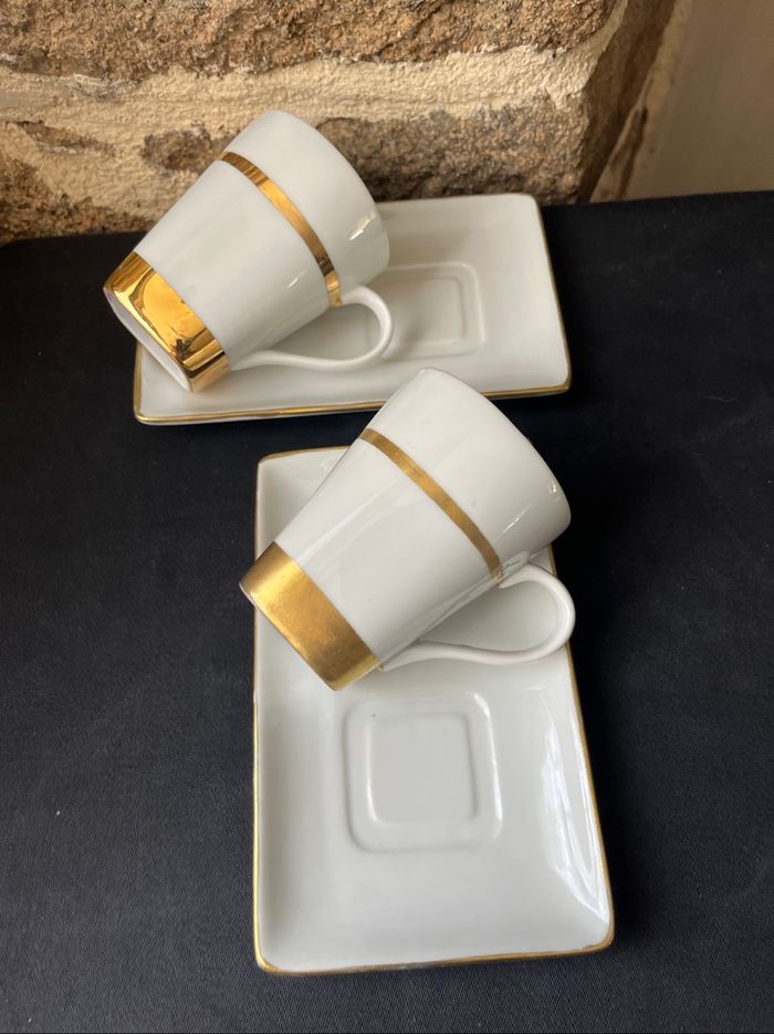 Magnifique lot de deux tasses et deux sous tasses - photo numéro 4