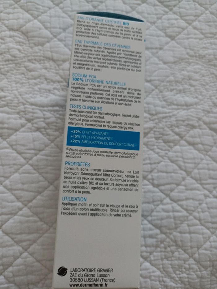 Lait Nettoyant Démaquillant Ultra Confort Dermatherm bio 150 ml neuf - photo numéro 4