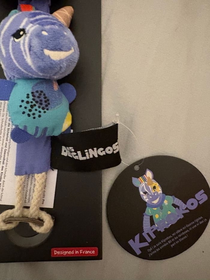 Attache tétine neuve les deglingos Kiprokos mi-zèbre, mi-licorne - photo numéro 4